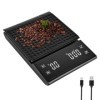 GOEDCH Balance à café numérique avec minuterie : balance à café numérique rechargeable par USB, 3 kg/0,1 g, balance de cuisin