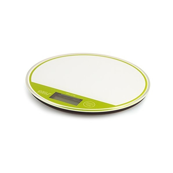 EASY MAKE KU6096/2WEB Balance Digitale Ronde Plastique/Verre Vert 18 x 1, 70 cm
