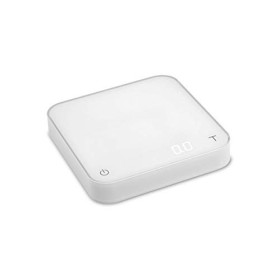 Acaia Balance Connectée Pearl - Couleur Blanche Nacrée - Slow Coffee Barista - Gestion Grammage, Temps, Débit dInfusion