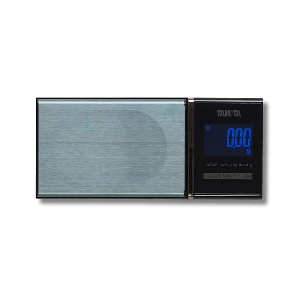 Tanita 1479J2 Mini balance numérique de poche à technologie japonaise pour bijoux, capacité de 200 g, écran bleu, 6 modes de 