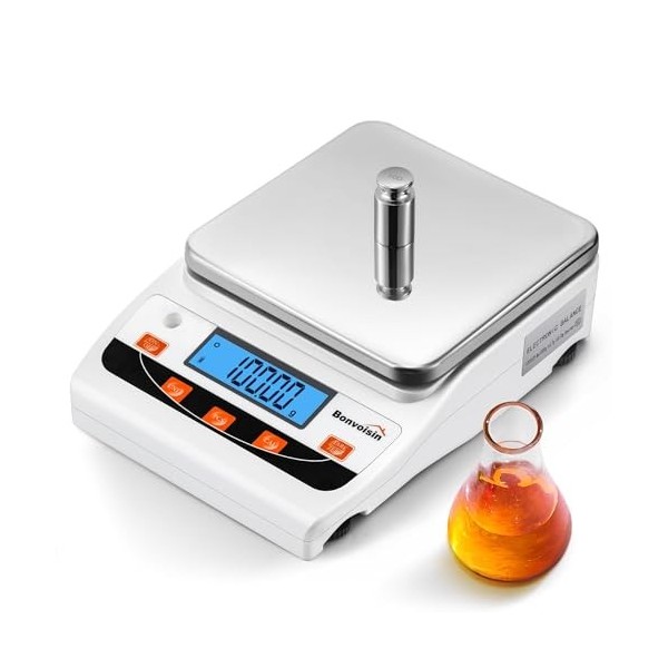 Bonvoisin Balance de laboratoire 5000g x 0,01g Balance de laboratoire précision scientifique précision 0,01 gramme Balance d