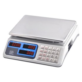 MOKEKA Balance électronique professionnelle 40 kg – Écran LED, haute précision, plat en acier inoxydable, batterie rechargeab