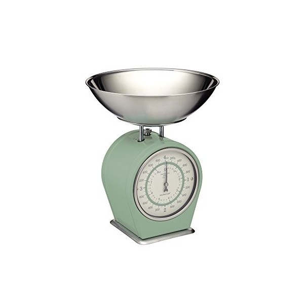Living Nostalgia Kitchencraft Balance de Cuisine Mécanique, Sauge Anglaise, 25 X 25 X 30 cm