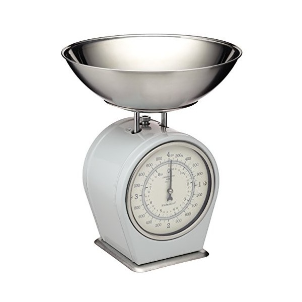Living Nostalgia Kitchencraft Balance de Cuisine Mécanique, Sauge Anglaise, 25 X 25 X 30 cm