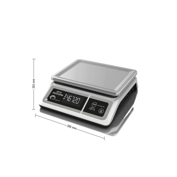 LITTLE BALANCE 8213 LBP 50 Professional - Balance professionnelle - 50 kg / 5g - Fonctionne sur batterie, sans piles, Blc/Noi