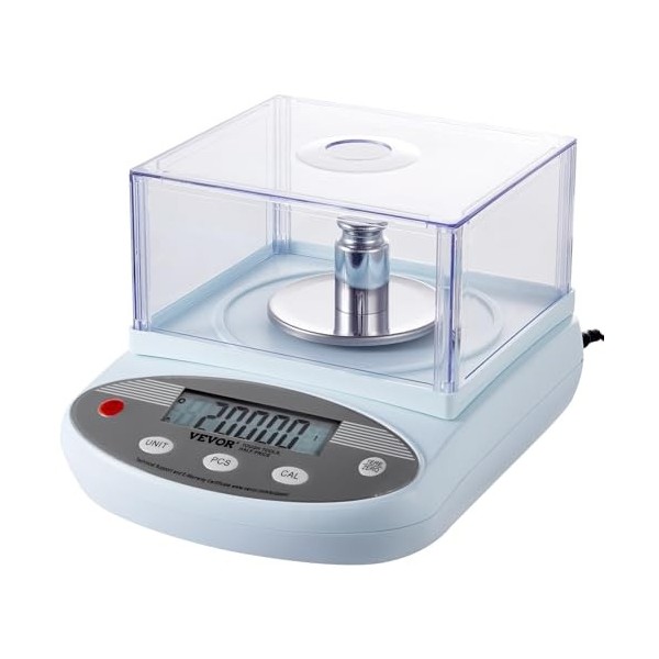 VEVOR Balance Analytique Numérique 500 g x 0,001 g, Balance de Laboratoire de Haute Précision avec 13 Unités de Conversion, B