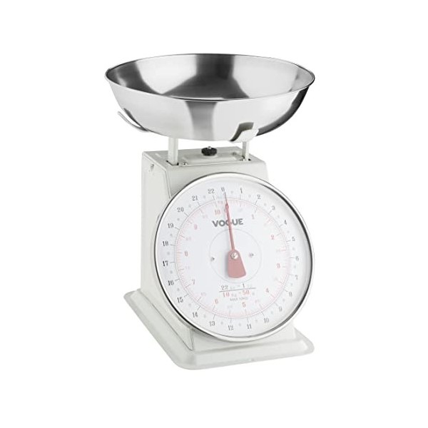 Vogue Échelle de cuisine Bol Top 10kg/22lbs - Grad. 50g/1oz