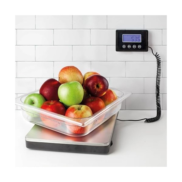 Lacor - 61724 - Balance de Cuisine, Poids de cuisine, Plate-forme de balance portable, Extra plat, Acier inoxydable, Fonction