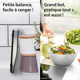 ADE Balance de cuisine numérique Tosca | Avec bol amovible en acier inoxydable | Capacité de charge de 5 kg | Argent