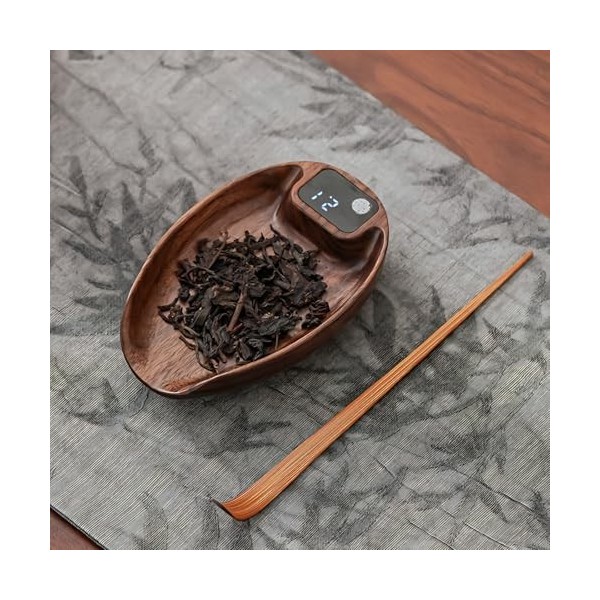 Mini Balance à café avec Minuterie, Balance à thé en Bois Précise 200g/0,1g, Balance de Cuisine Rechargeable de Haute Précisi