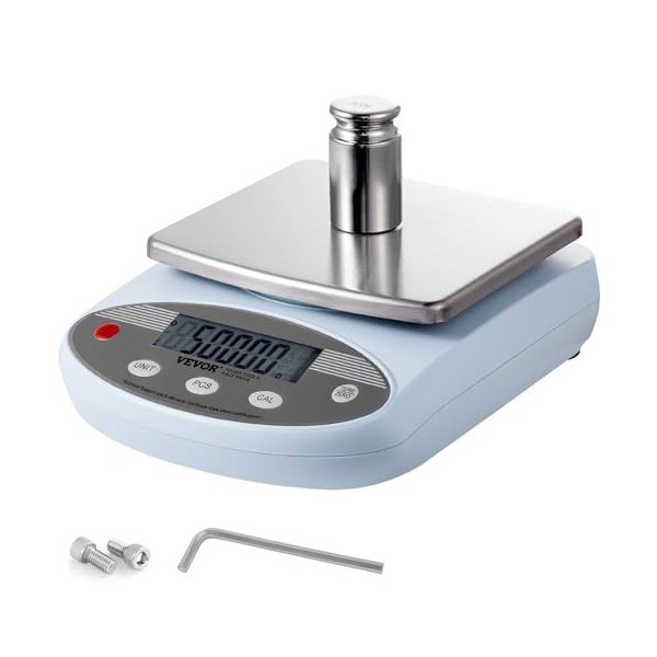 VEVOR Balance Analytique Numérique 3000 g x 0,01 g, Balance de Laboratoire de Haute Précision avec 13 Unités de Conversion, B