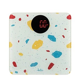 JATA HOGAR HBAS1417 Balance de salle de bain numérique avec écran LCD haute précision 4 capteurs jusquà 180 kg Indicateur de