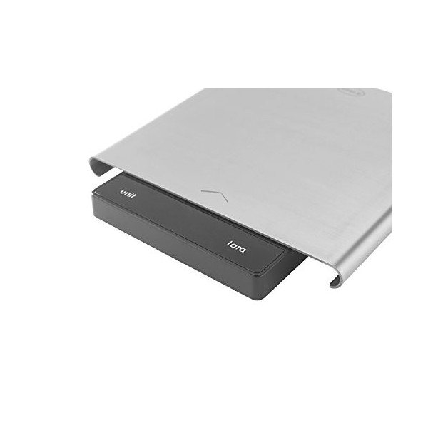 RÖSLE Balance de Cuisine Numérique avec Mécanisme Coulissant, Balance Numérique Haut de Gamme avec Surface de Pesée en Acier 