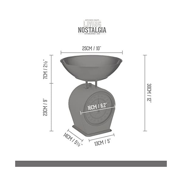 LIVING NOSTALGIA Kitchencraft Balance de Cuisine Mécanique, 4 Kg - Crème Antique