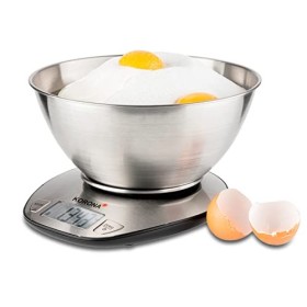 Korona 75880 balance de cuisine Mila | capacité 5 kg, graduation 1 g | écran LCD facile à lire | grand bol en acier inoxydabl