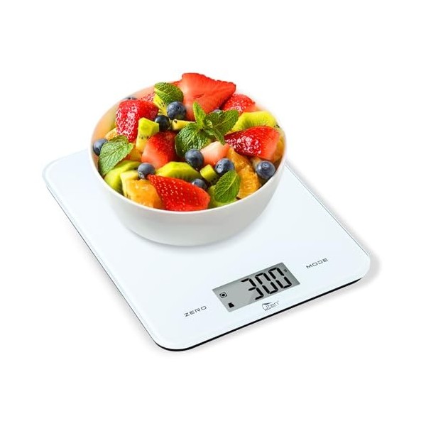 Uten Balance de Cuisine,5 kg Electronique Petit Balance de Précision Domsique avec Bol 2L Aliment Amovible Grand Écran LCD po