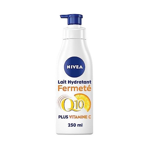 NIVEA Lait Hydratant Corps Fermeté Q10 + Vitamine C Peaux Normales 1 x 250 ml , Lait corps enrichi en Co-Enzyme Q10 & Vitami