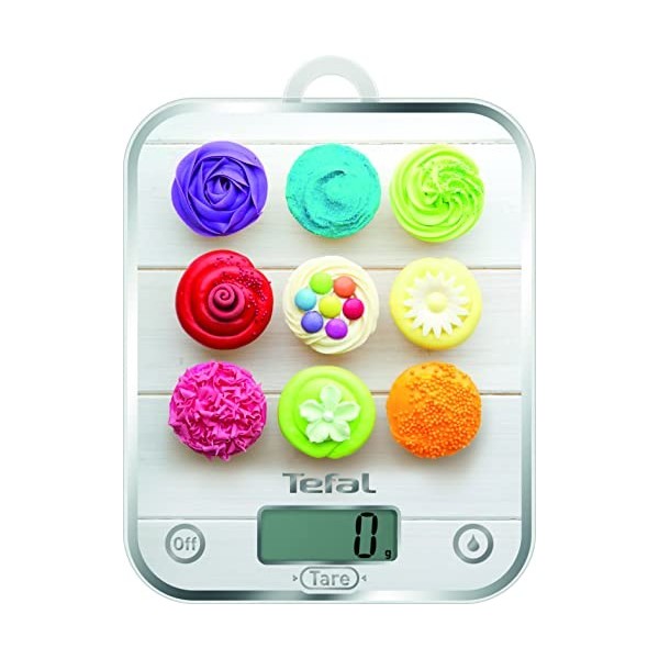 Tefal OPTISS Decor Pressé comme Un Citron Balance de Cuisine, Graduation de 5kg/1 g, Fonctions Liquide-Tare BC5135V0