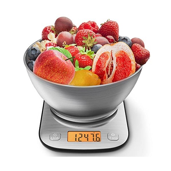 GRAM PRES Balance de cuisine digitale Poids Grammes et Oz Avec IPX6 Waterproof，Balance de cuisine numérique professionnelle e