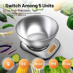 GRAM PRES Balance de cuisine digitale Poids Grammes et Oz Avec IPX6 Waterproof，Balance de cuisine numérique professionnelle e