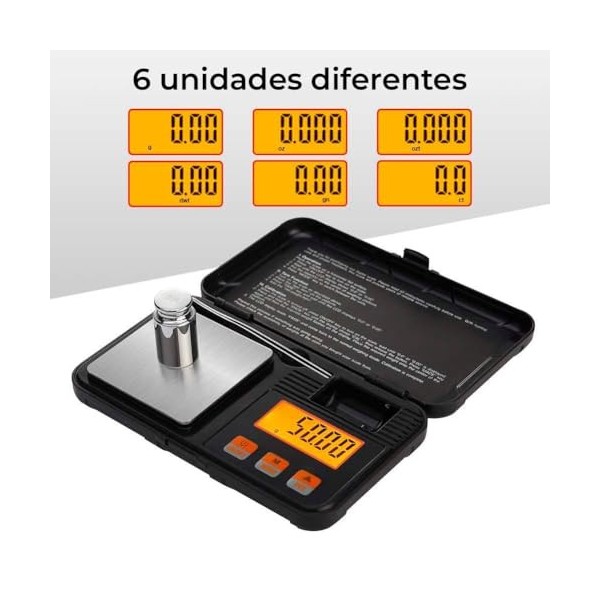 Balance de précision numérique, 200 g x 0,01 g, balance en grammes, poids détalonnage de 50 g, écran LCD, tanite de précisio