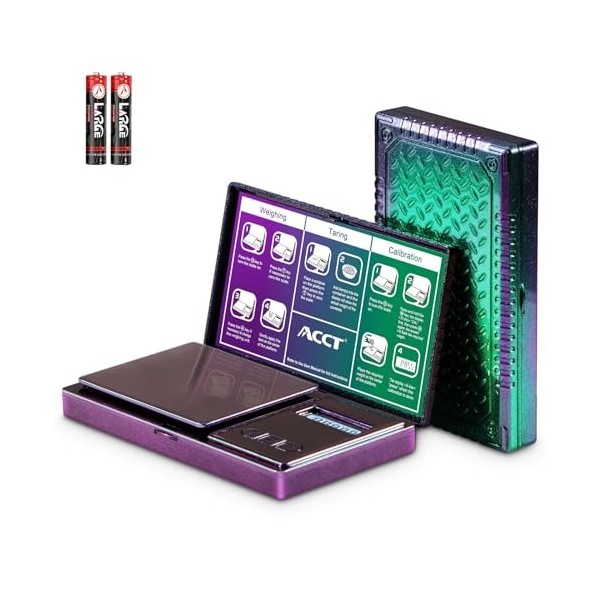 ACCT Balance numérique de poche, [500g par 0.01g], balance à grammes avec fonction de tare, 6 unités, petite balance à once p