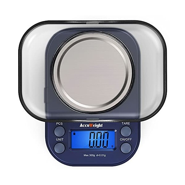 ACCUWEIGHT 255 Mini Balances de Laboratoire Balance de Poche 0,01g de Precision Électronique Balance de Bijoux avec Écran LCD