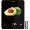 Ataller Balance numérique de cuisine, panneau en verre trempé, capacité de 10 kg, balance alimentaire avec affichage LED et i