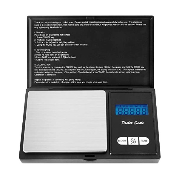 Foraco Balance de Précision, 200g/0.01g Balance de Cuisine, Balance Milligramme Petite Balance de Poche avec Écran LCD et Tar