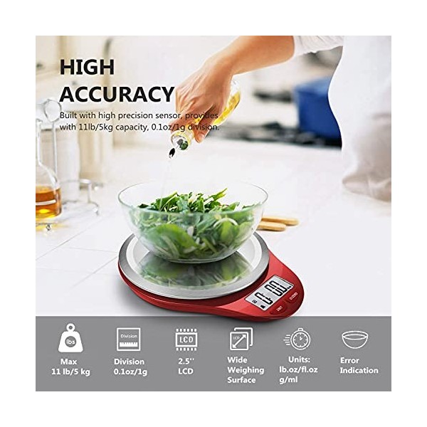 CAMRY Balance de cuisine Balance numérique Balance électronique professionnelle avec précision jusquà 1g Poids maximum 5kg A