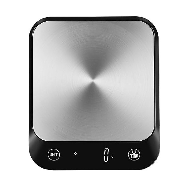 Vitafit 10kg Balance de cuisine numérique, Professionnelle de Pesage Depuis 2001, 6 Unités et Fonction Tare Acier Inoxydable 