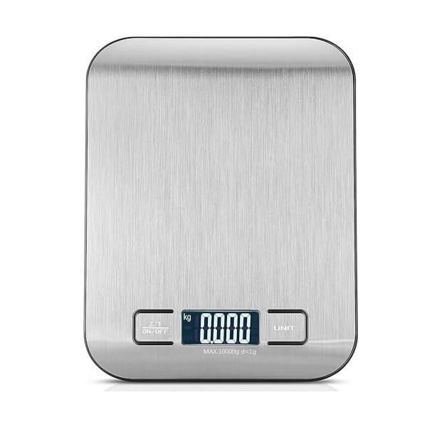 Balances de cuisine,22 lb balance alimentaire numérique avec piles, 5 unités avec fonction tare, bouton tactile, écran LCD ré
