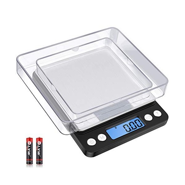 Diyife Balance de Précision 500g 0.01g, Balance de Cuisine Balance de Poche Balances de Bijoux, Haute PréCision Balance Élect
