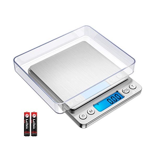 Brifit Balance de Précision 0,01g, 500g/0.01g Balance de Cuisine, Balances de Bijoux avec Fonction Tare et Compte, Balance de