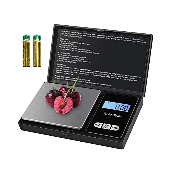 Balance de Precision 500g/0.01g Balance Milligramme Petite Balance de Poche Balance Bijoux avec Écran LCD et Tare Function po