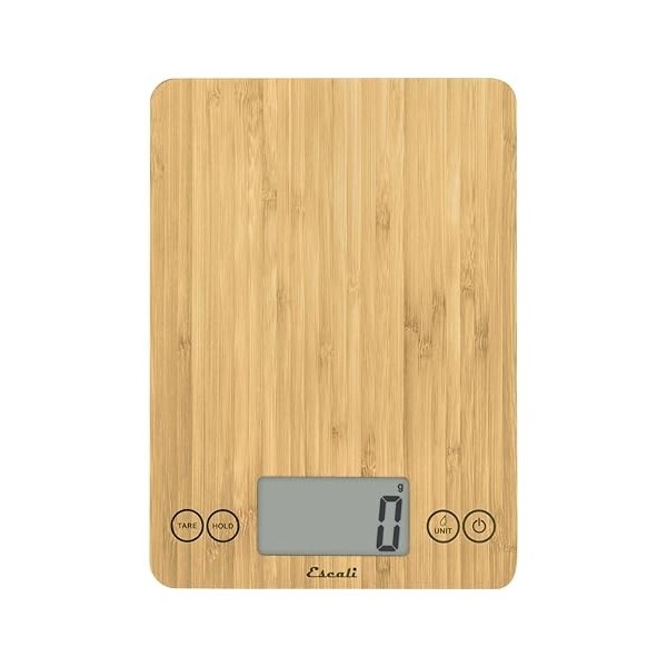 Escali ECO157 Balance de Cuisine Bambou Arti, Balance Numérique Pour Cuisiner, Accessoire Cuisine, Ideal Pour Dosages, 7 kg, 