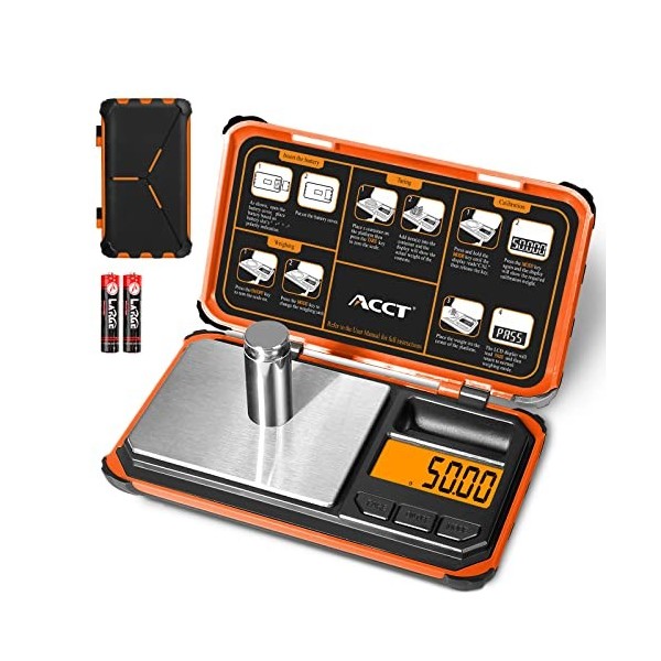 ACCT Balance de poche de précision, 200 g x 0,01 g, balance alimentaire numérique avec écran LCD, 6 unités de conversion en u