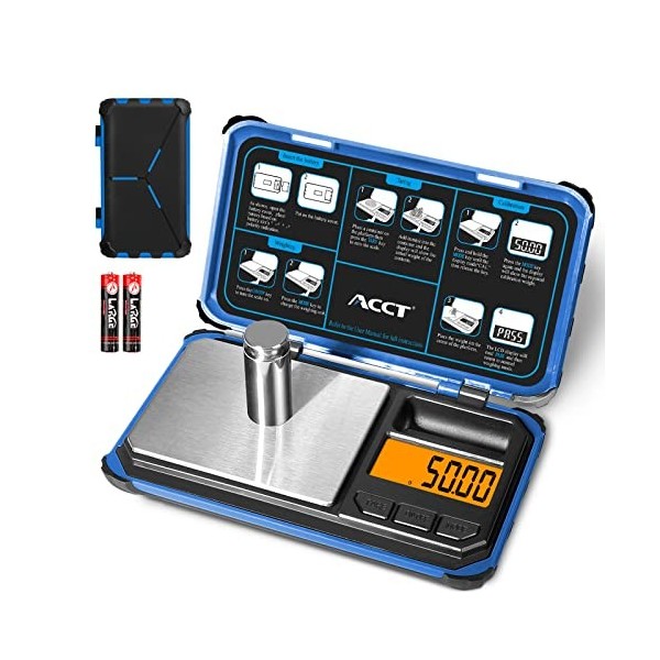 ACCT Balance de poche de précision, 200 g x 0,01 g, balance alimentaire numérique avec écran LCD, 6 unités de conversion en u