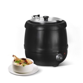 HAKKA Chauffe-soupe et bouilloire électrique de grande capacité 10 L en acier inoxydable avec couvercle à charnière et pot am