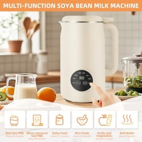 8 IN 1 Machine à Lait Végétaux, 800W 1200ml Blinder Soupe Chauffant, Machine à Lait de Noix avec 10 Lames, pour Avoine, Soja,
