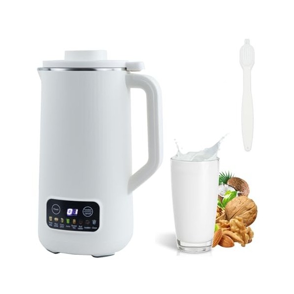 TOWEBOORY Machine à Lait Végétaux, Machine à Lait de Noix Machine de Lait de Soja avec 10 Lames Démarrage Différé/Maintien au