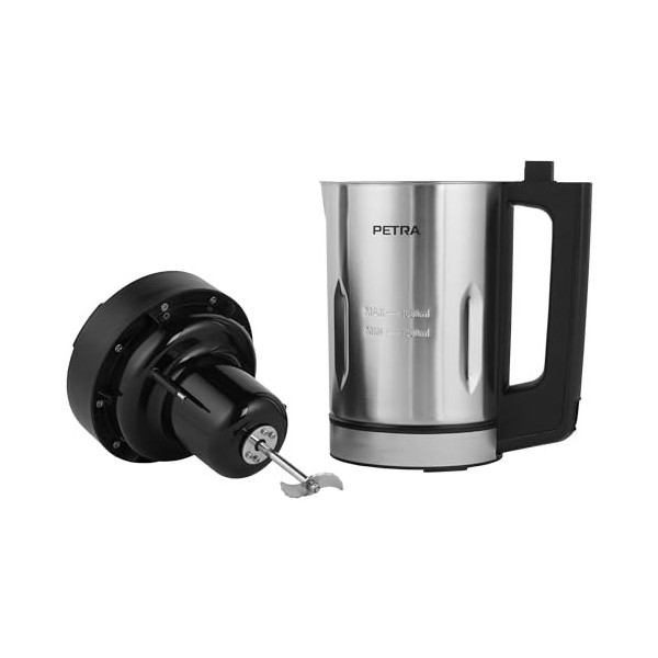 Petra Machine à soupe, Blender à Soupe Chauffant, pichet en acier inoxydable1,6 L, 5 programmes de cuisson, ecran digital, ma