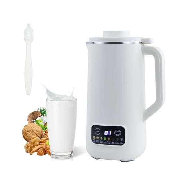 mumisuto Machine à Lait VéGéTaux, Machine à Lait De Noix Automatique 600ml, Machine à Lait De Soja Avec 10 Lames De Feuilles,