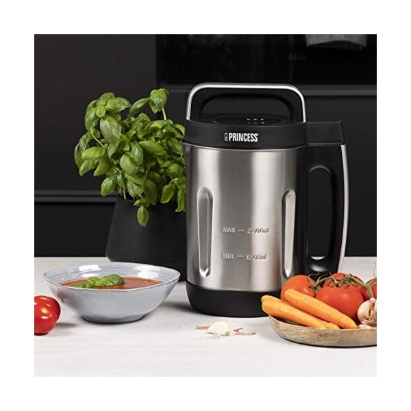 Princess 214002 Blender soupe, Noir, Acier Inoxydable