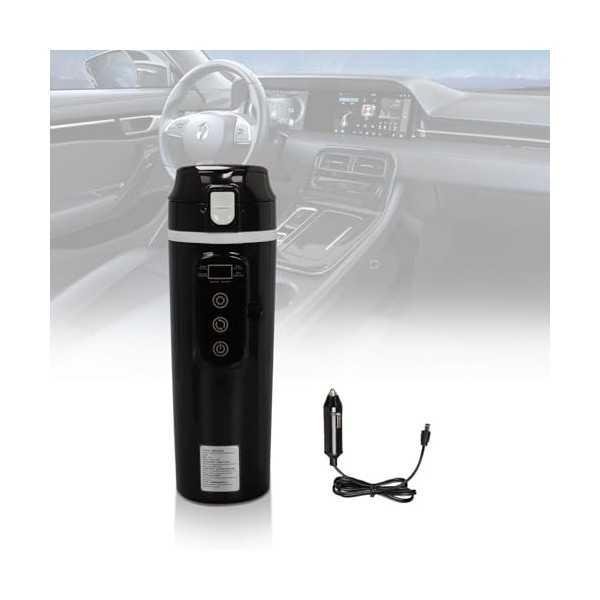 Longzhuo Bouilloire de voyage, bouilloire portable 12 V/24 V, bouilloire de voiture avec thermostat intelligent et contrôle d