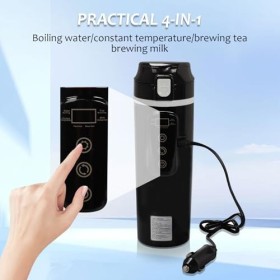 Longzhuo Bouilloire de voyage, bouilloire portable 12 V/24 V, bouilloire de voiture avec thermostat intelligent et contrôle d