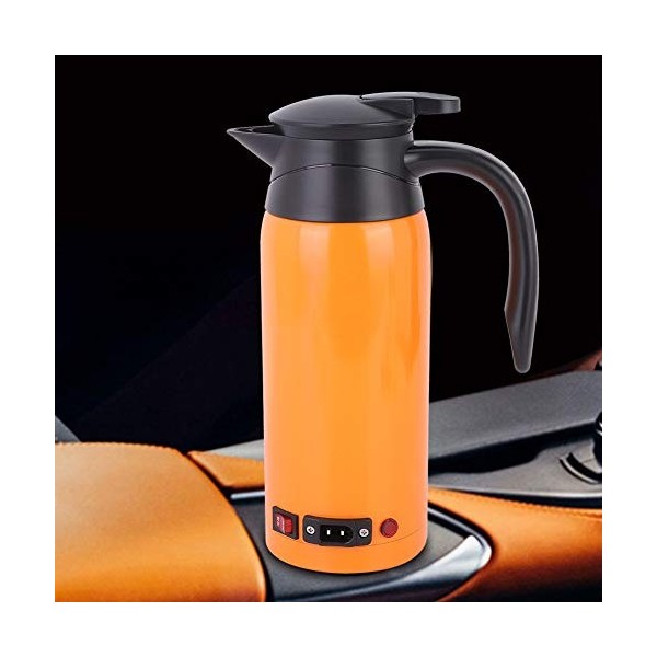 Bouilloire portable, 800 ml, 12 V, 24 V, grande capacité, pour camion, orange