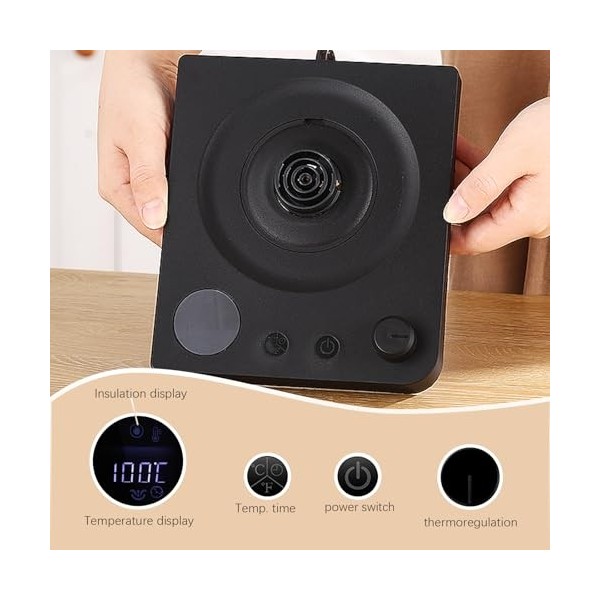 Bouilloire en acier inoxydable avec réglage de la température, bouilloire à col de cygne 1L, 1000W Tea Builder, Intelligent A