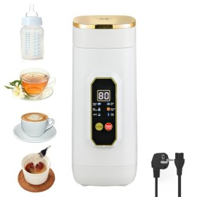 Bouilloire de Voyage Petite, 450ml Mini Bouilloire avec 6 Réglages de Température Indicateur de Température LED en Temps Réel