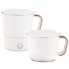 MXBAOHENG Bouilloire électrique pliable de 1,1 l en acier inoxydable 304 pliable de camping de voyage bouilloire de vacances 